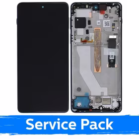 Ekranas skirtas Motorola Edge 20 Pro XT2153 su rėmeliu / Blue Vegan Leather / (Service Pack)