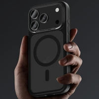 Benks magnetinis Mist dėklas su metalo rėmu 0068 iPhone 17 Air baltas (kamera valdymo mygtukas)