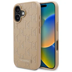 Karl Lagerfeld Hot Stamp MagSafe dėklas iPhone 16 - smėlinas