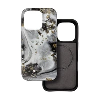 FORCELL F-PROTECT Mirage, karinio standarto išbandytas dėklas telefonui su MagSafe, skirtas IPHONE 15 PRO, sidabrinio rūko spalvos