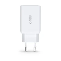Tech-Protect C65W įkroviklis 2x USB-C PD 65W / USB-A QC 3.0 - baltas