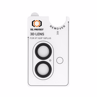Grūdintas stiklas Tel Protect 3D objektyvo apsaugai ant kameros iPhone 16/16 Plus juodi (lęšiai 2 vnt.)