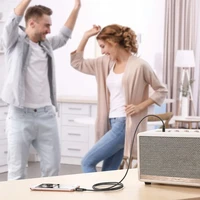 Dudao L12S AUX kabelis mini lizdas 3.5mm 1m 3 kontaktų stereo - juodas