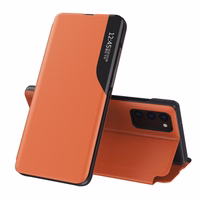 Dėklas telefonui Samsung Galaxy A72 4G oranžinis su stovu, Eco Leather View Case