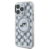 Karl Lagerfeld IML Monogram Karl & Choupette Head MagSafe dėklas iPhone 15 Pro Max - skaidrus