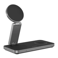 Tech-Protect QI15W-A47 MagSafe 3in1 indukcinis įkroviklis + USB-C kabelis - juodas