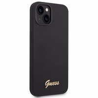 Guess GUHCP14MSLSMK iPhone 14 Plus 6.7 "juodas/juodas kietas dėklas Silicone Vintage Gold Logo