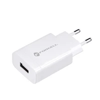 FORCELL F-ENERGY TFK-TC-1099 kelioninis įkroviklis USB A + kabelis USB A į Type C QC3.0 2,4A 18W baltas