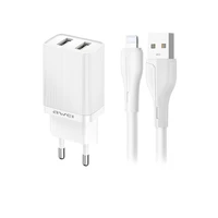 Įkroviklis Awei C15L-EU 10W 2xUSB-A + USB-A to Lightning cable 1.0m baltas