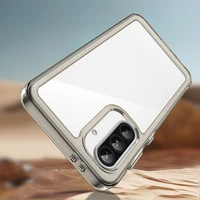 Kosmoso dėklas Samsung Galaxy A26 su lanksčiu rėmu - pusiau permatomas, juodas