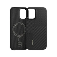 Benks Montage magnetinis Armor Pro Kevlar dėklas su metaliniu rėmeliu 600D+1500D Iphone 16 telefonui juodas