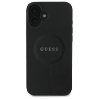 Guess Saffiano Classic Logo Magnetinis dėklas iPhone 16 - juodas
