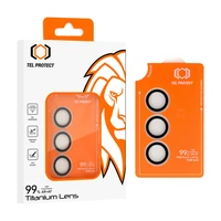 Apsauginis stiklas Tel Protect Titanium Lens 99% AR ant kameros Samsung Galaxy S23 skaidrus (3 lęšiai)