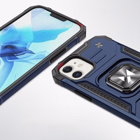 Wozinsky Ring Armor dėklas telefonui iPhone 14 šarvuotas dėklas su magnetiniu laikikliu mėlynas