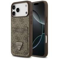 Guess 4G Nauble Card Triangle dėklas iPhone 17 Pro Max - rudas
