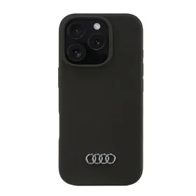 Audi Silikoninis dėklas telefonui iPhone 16 Pro 6.3" juodas/juodas kietas dėklas AU-LSRIP16P-Q3/D1-BK
