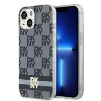 DKNY IML languotas mono raštas ir spausdintos juostelės Magnetinis dėklas iPhone 15 / 14 / 13 - juoda