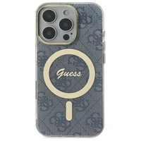 Guess IML 4G Magnetinis dėklas telefonui iPhone 16 Pro - mėlynas