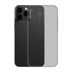 Baseus matinio stiklo dėklas telefonui iPhone 13 Pro Max, kietas dėklas su geliniu rėmeliu, juodas (ARWS001101)