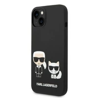Karl Lagerfeld KLHMP14MSSKCK iPhone 14 Plus 6.7 "kietasis dėklas juodas / juodas skystas silikoninis Karl & Choupette MagSafe