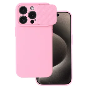 Camshield Soft dėklas telefonui Iphone 15 Pro šviesiai rožinė