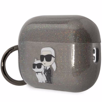Karl Lagerfeld KLAP2HNKCTGK AirPods Pro 2 dėklas juodas/juodas Blizgantis Karl&Choupette