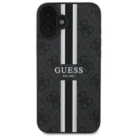 Guess 4G Printed Stripes Magnetinis dėklas iPhone 16 - juodas