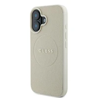 Guess Grūdėtas Žiedas Magnetinis dėklas telefonui iPhone 16 - smėlio spalvos