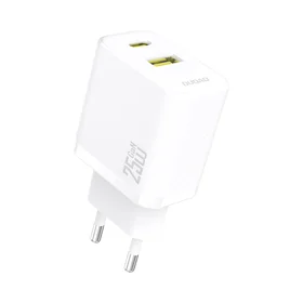 Dudao A26T GaN 25W USB-A, USB-C įkroviklis – baltas