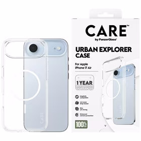 CARE by PanzerGlass Flagship Urban Explorer dėklas telefonui su baltu magnetiniu MagSafe, skirtas iPhone Air – skaidrus
