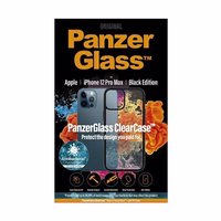 PanzerGlass ClearCase antibakterinis dėklas telefonui iPhone 12 Pro Max – permatomas ir juodas