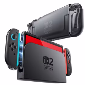 Supcase Crystal dėklas Nintendo Switch 2 - skaidriai juodas