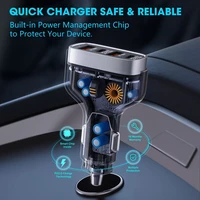 VEGER automobilinis įkroviklis 2 x USB A + 2 x Type C PD QC 3A 66W CC53-2A2C juodas