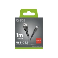 SBS TECABLETYC1KPOS USB-A - USB-C kabelis 1m - juodas