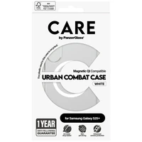 CARE by PanzerGlass Flagship Urban Combat White QI dėklas telefonui Samsung Galaxy S25+ - permatomas