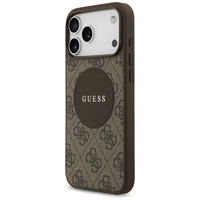 Guess 4G Circle Classic Logo Magnetinis dėklas telefonui iPhone 17 Pro Max - ruda