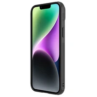 Nillkin CamShield Leather S dėklas iPhone 14 dėklas su kameros dangteliu juodas