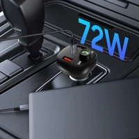 "Tech-Protect CC06" 3 prievadų PD72W automobilinis įkroviklis su siųstuvu - juodas