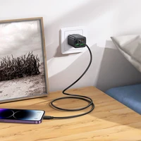 Įkroviklis Hoco 2 x USB C + 2 x USB A QC3.0 PD 3A 30W + kabelis USB C į Lightning N56 juodas