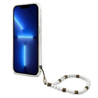 Guess GUHCP13LKPSWH iPhone 13 Pro / 13 6.1" skaidrus kietas dėklas White Pearl