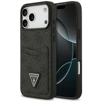 Guess 4G Nauble Card Triangle dėklas iPhone 17 Pro Max - juodas