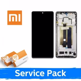LCD ekranas suderinamas su Xiaomi Poco X6 Pro 5G su rėmeliu / juodas / (Service Pack)