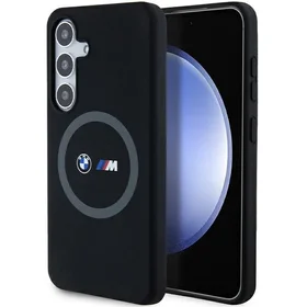 BMW M Silikoninis spausdintas žiedas Magnetinis dėklas telefonui Samsung Galaxy S24 - juodas