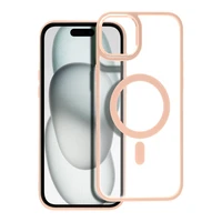 Dėklas telefonui MATTE MAG COVER, suderinamas su MagSafe IPHONE 15 Plus, rožinis
