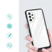 Skaidrus 3in1 dėklas Samsung Galaxy A72 4G rėmelio gelinis dangtelis juodas