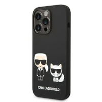 Karl Lagerfeld KLHMP14LSSKCK iPhone 14 Pro 6.1 "kietasis dėklas juodas / juodas skystas silikoninis Karl & Choupette MagSafe
