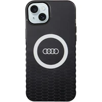 Audi IML Magnetinis dėklas su dideliu logotipu telefonui iPhone 15 Plus/14 Plus - juodas