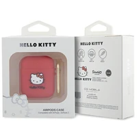 Hello Kitty Silikoninis 3D Kitty galvos dėklas AirPods 1/2 - Fuksija