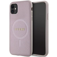 Guess GUHMN61PSAHMCP dėklas telefonui iPhone 11 / Xr - rožinis Saffiano Magnetinis