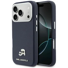 KARL LAGERFELD case for IPHONE 17 Pro Max compatible with MagSafe KLHMP17X6PFKCLB (PU FW W/ K&C Head Pin) blue